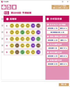 第1840回　2023/10/30(月)の結果