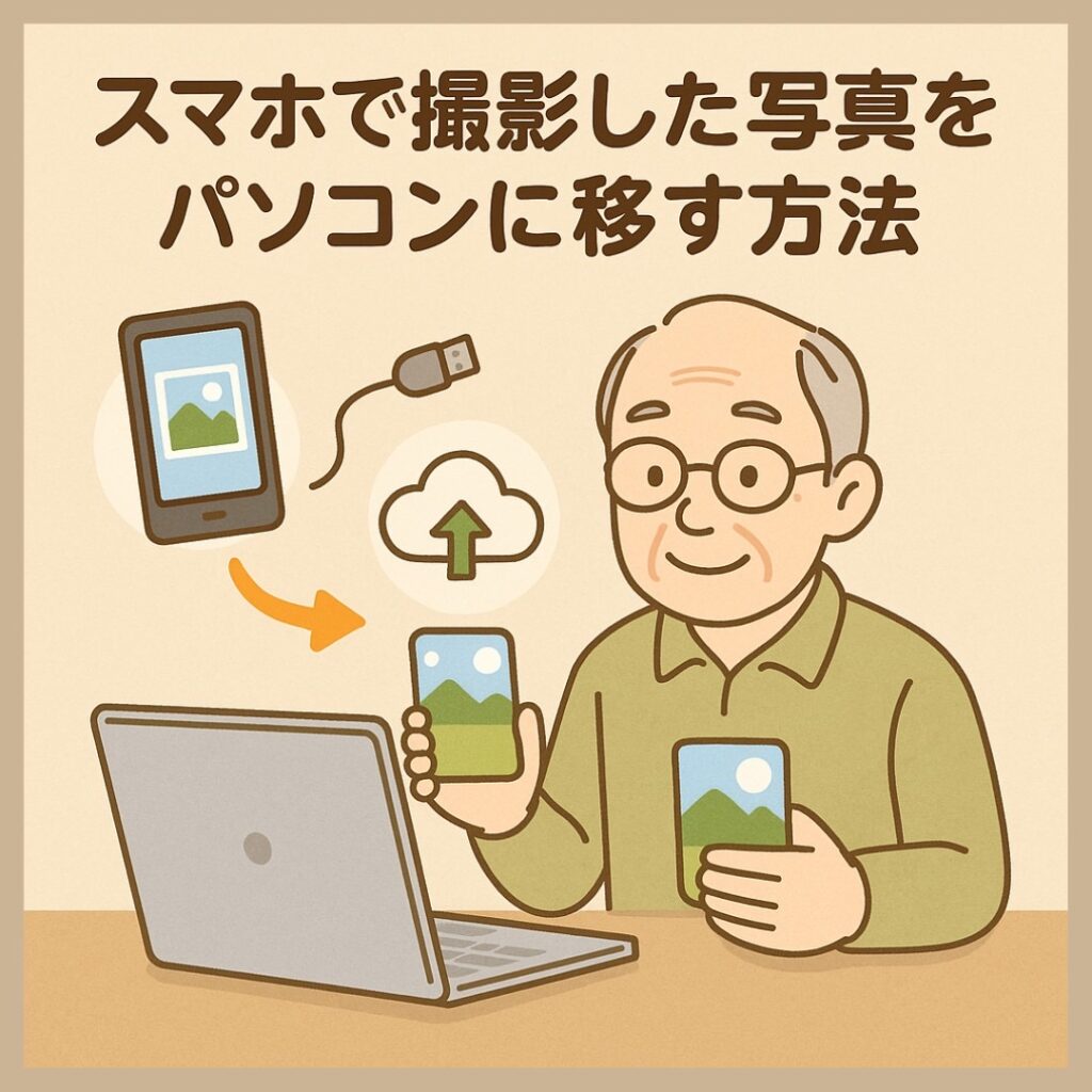 スマホで撮った写真、パソコンに移したい