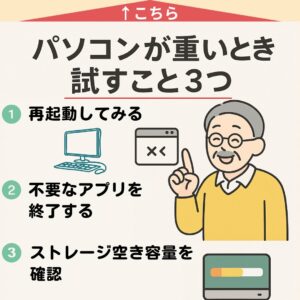パソコンが重いときに試すこと3つ