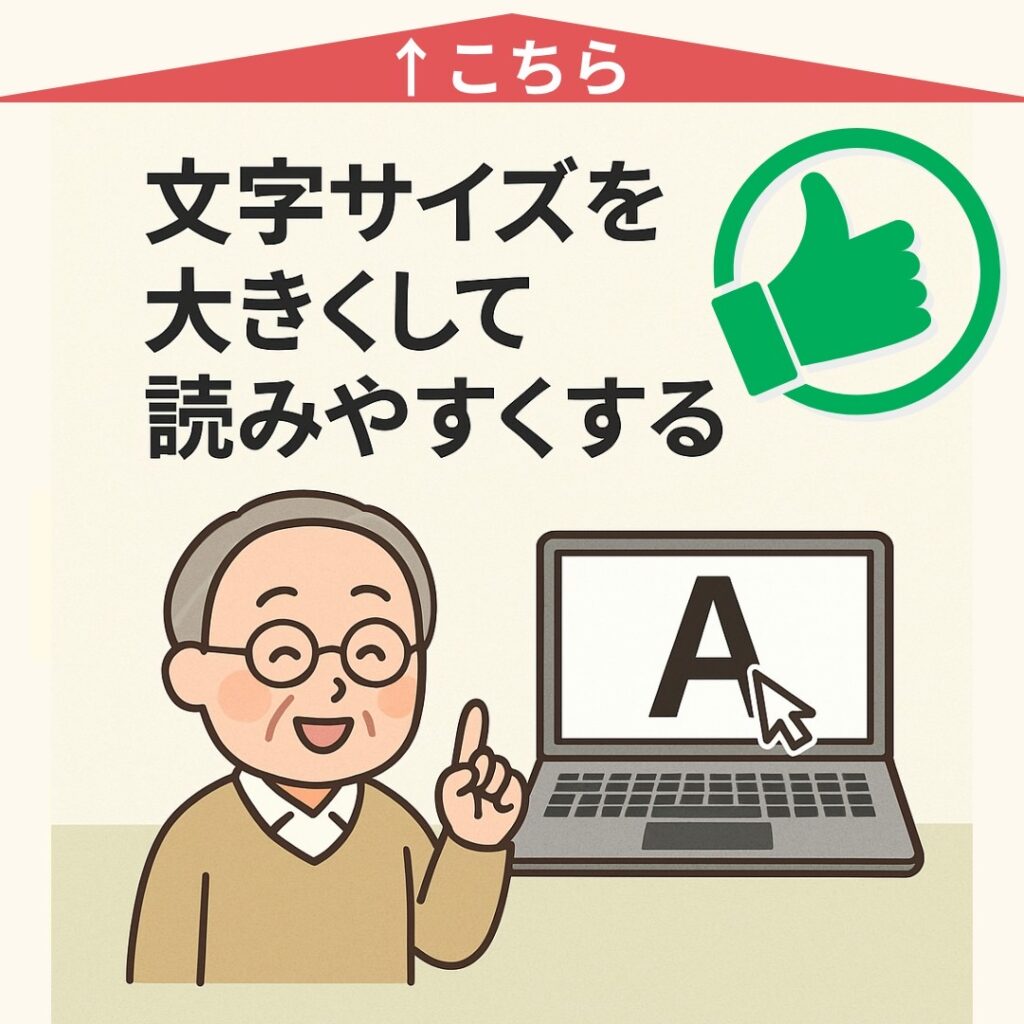 どの画面でも文字を大きくする方法