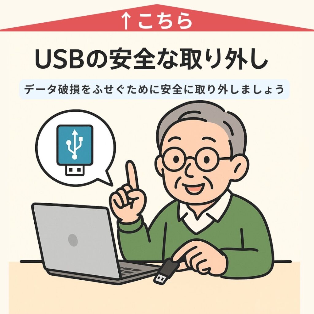 USBの安全な取り外し方法