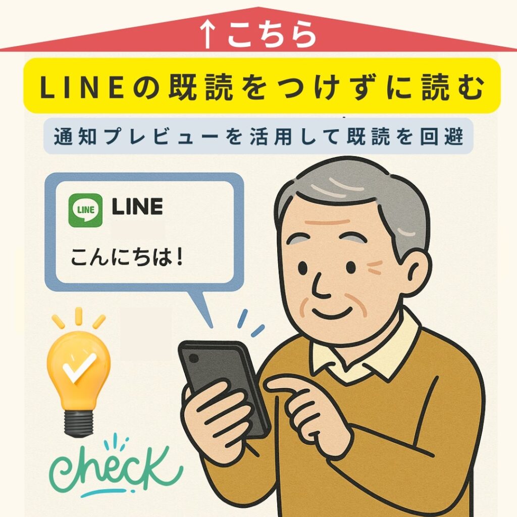 LINEの「既読」をつけずに読む方法