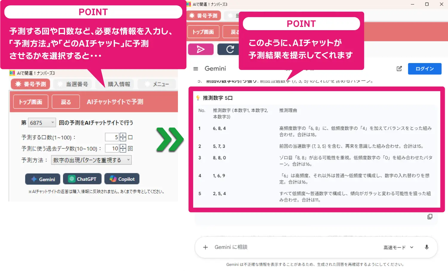 AIで開運！ナンバーズ3・4画面