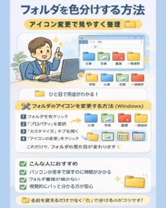 フォルダを色分けして整理する方法