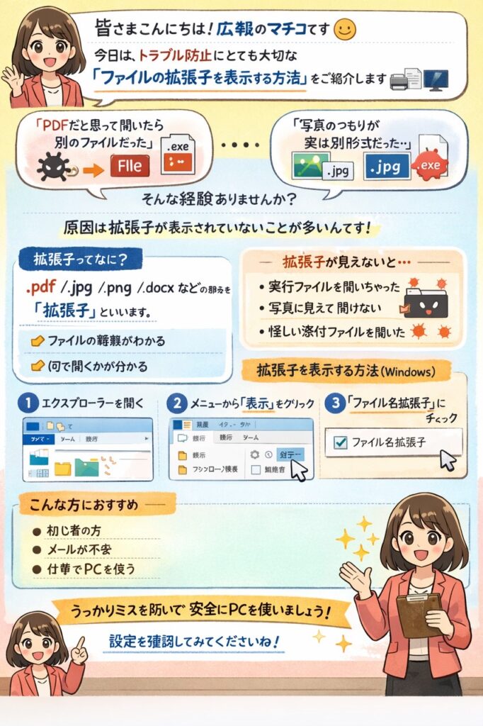 ファイルの「拡張子」を表示する方法