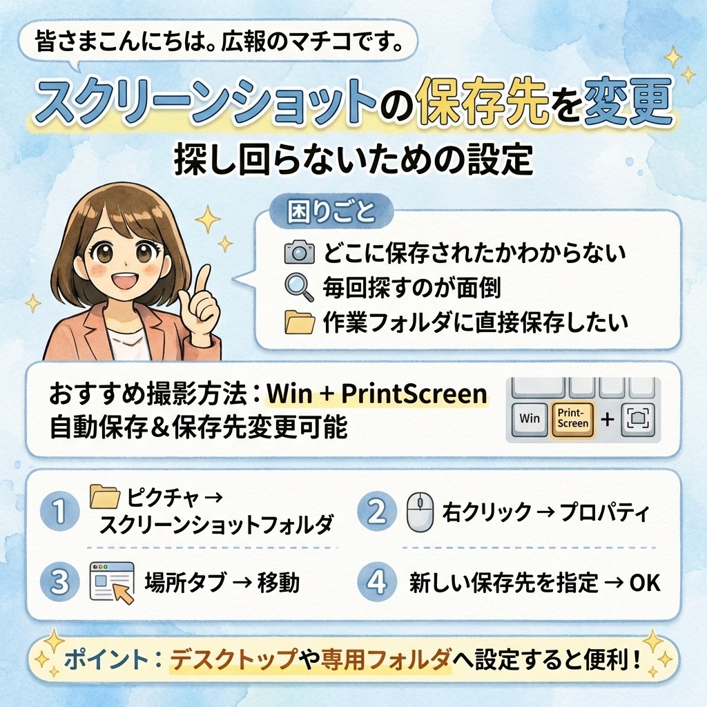 「スクリーンショット」の保存先を変更する方法