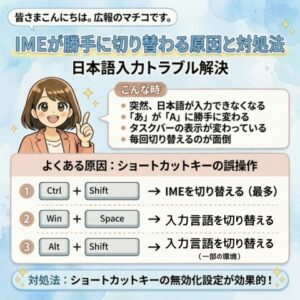 「IME」が勝手に切り替わる原因と対処法（前編）