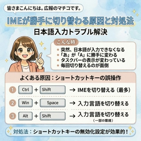 「IME」が勝手に切り替わる原因と対処法（前編）