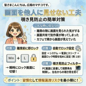 画面を他人に見せない工夫