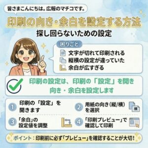 印刷の向き・余白を設定する方法