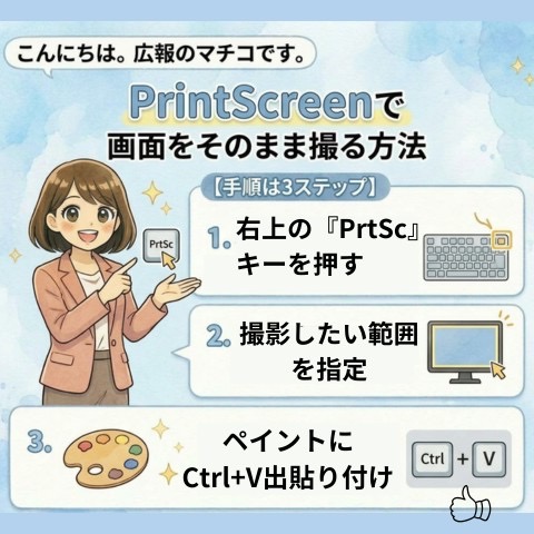 パソコンの画面をそのまま写真に撮る「スクリーンショット」の方法