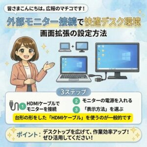 外部モニター（2台目の画面）のつなぎ方