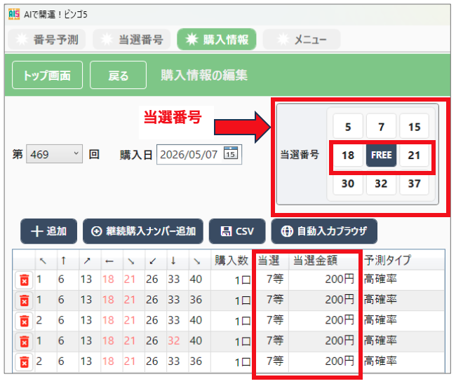 当選番号