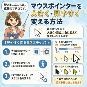 マウスポインターを目立たせる方法