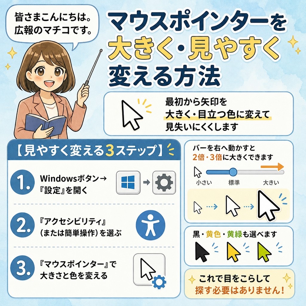 マウスポインターを目立たせる方法
