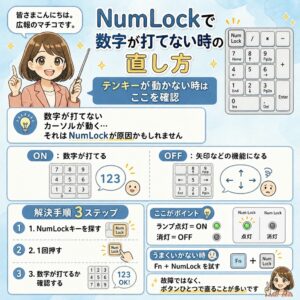「NumLock」で数字が打てないときの直し方