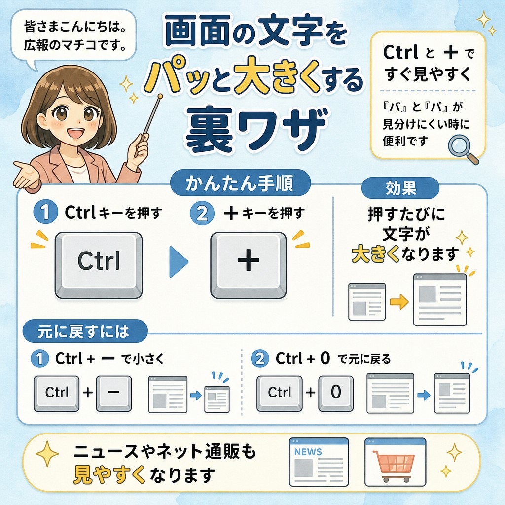 画面の文字をパッと大きくできる便利な裏ワザ