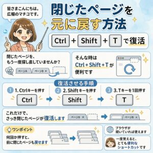 閉じたページを元に戻す方法