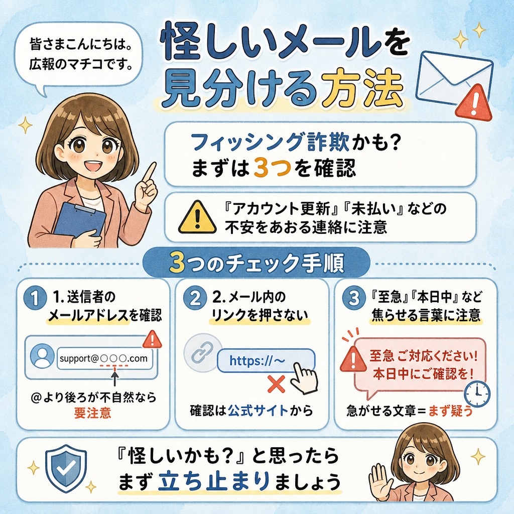 怪しいメールを見分ける方法
