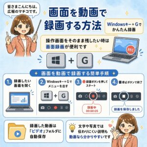 パソコン画面を動画で録画する方法
