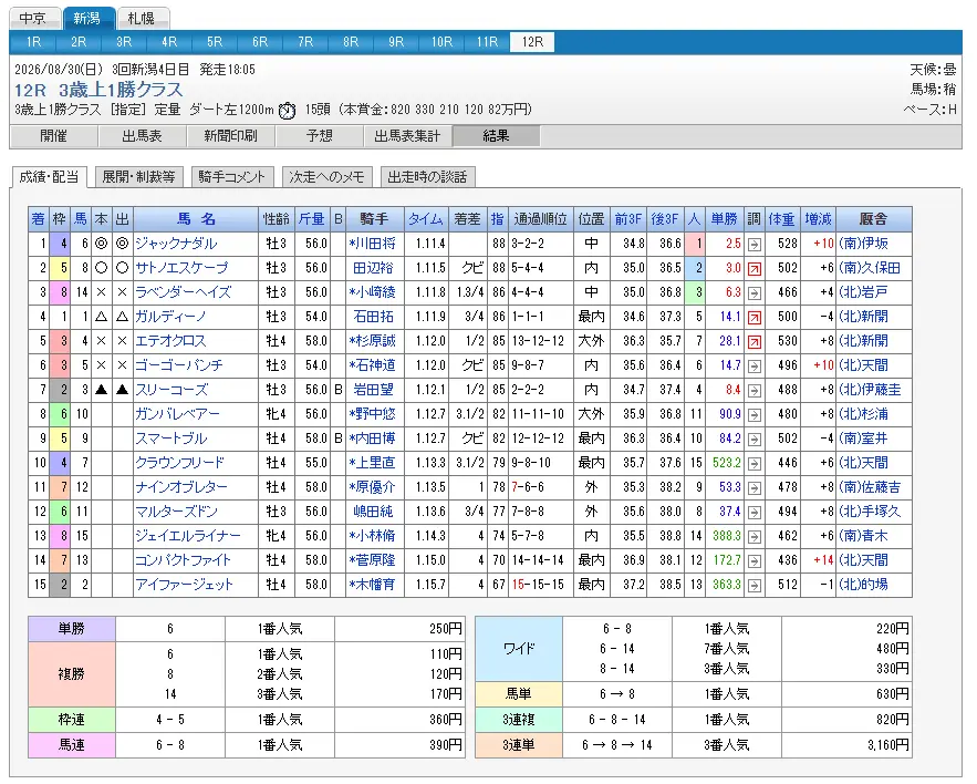 必勝！競馬道２（1年版）画面