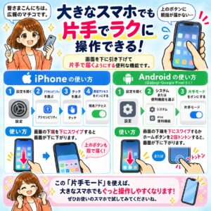 大きなスマホでも「片手」で操作する方法