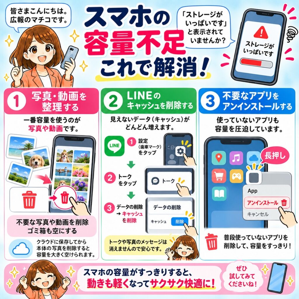 スマホの「容量不足」を解消する方法